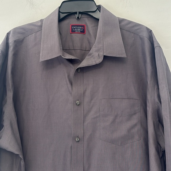 UNTUCKit Gray Cotton Button Down Shirt‎ Size XXL - Picture 3 of 5